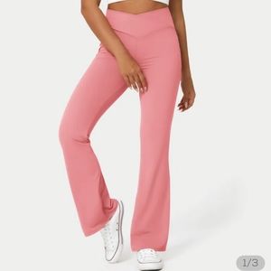 Halara High Waisted Crossover Flare Yoga Leggings (Murex Shell)